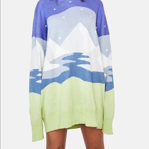 Dolls Kill x Delia’s Intarsia Snowy Mountain Oversized Sweater